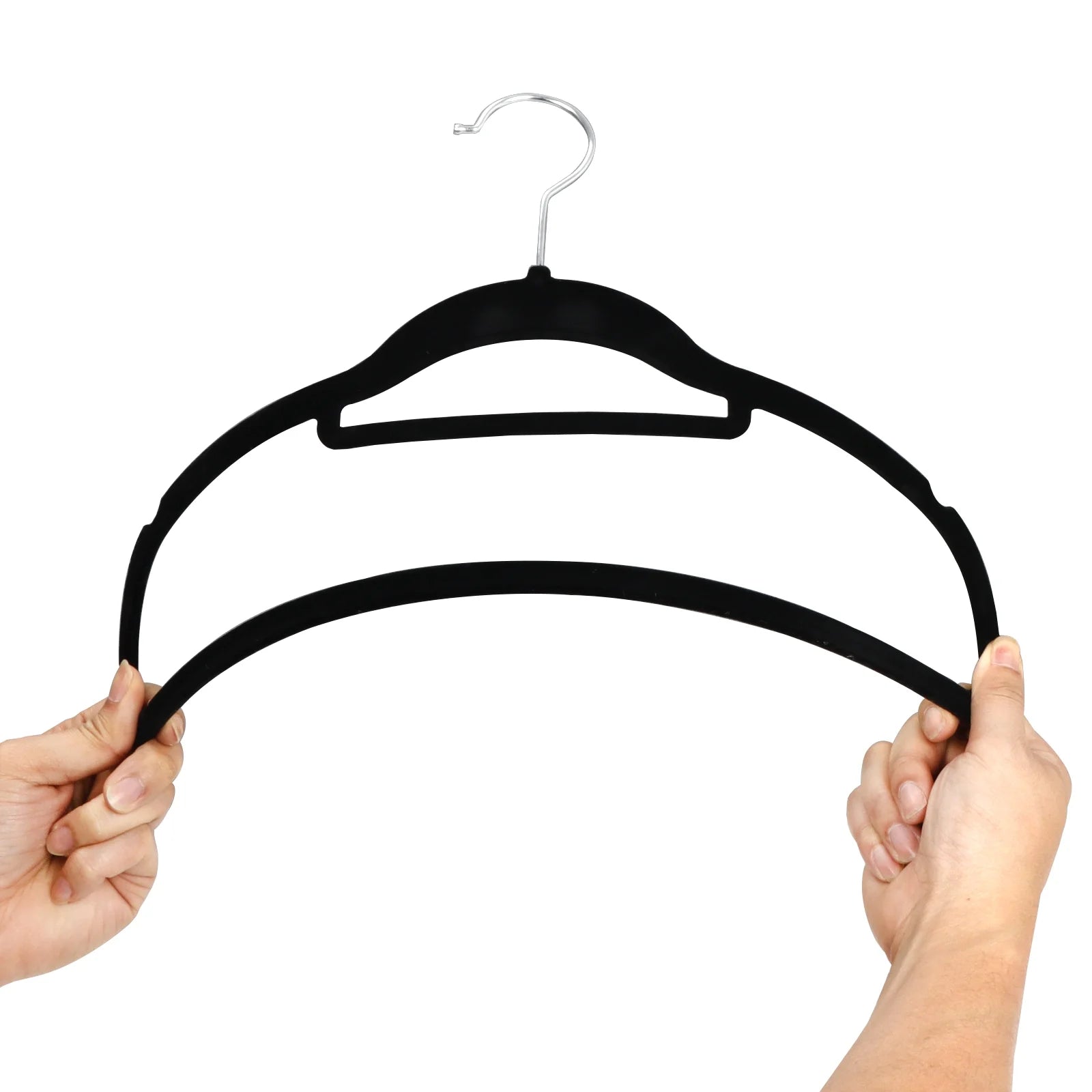 Velvet Flocked Hangers 100 Pack Non Slip Black Clothes Suit Hangers Hook Swivel 360 Ultra Thin