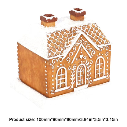 Resin Christmas Village House Winter Log Cabin Incense Burner Rustic Christmas Chimney Hut Incense Cones Room Decor